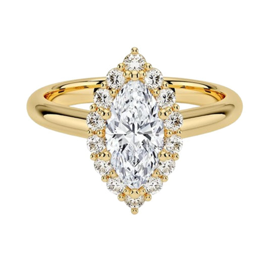 1 CT Marquise Cut Lab Grown Diamond Engagement Ring - view 2