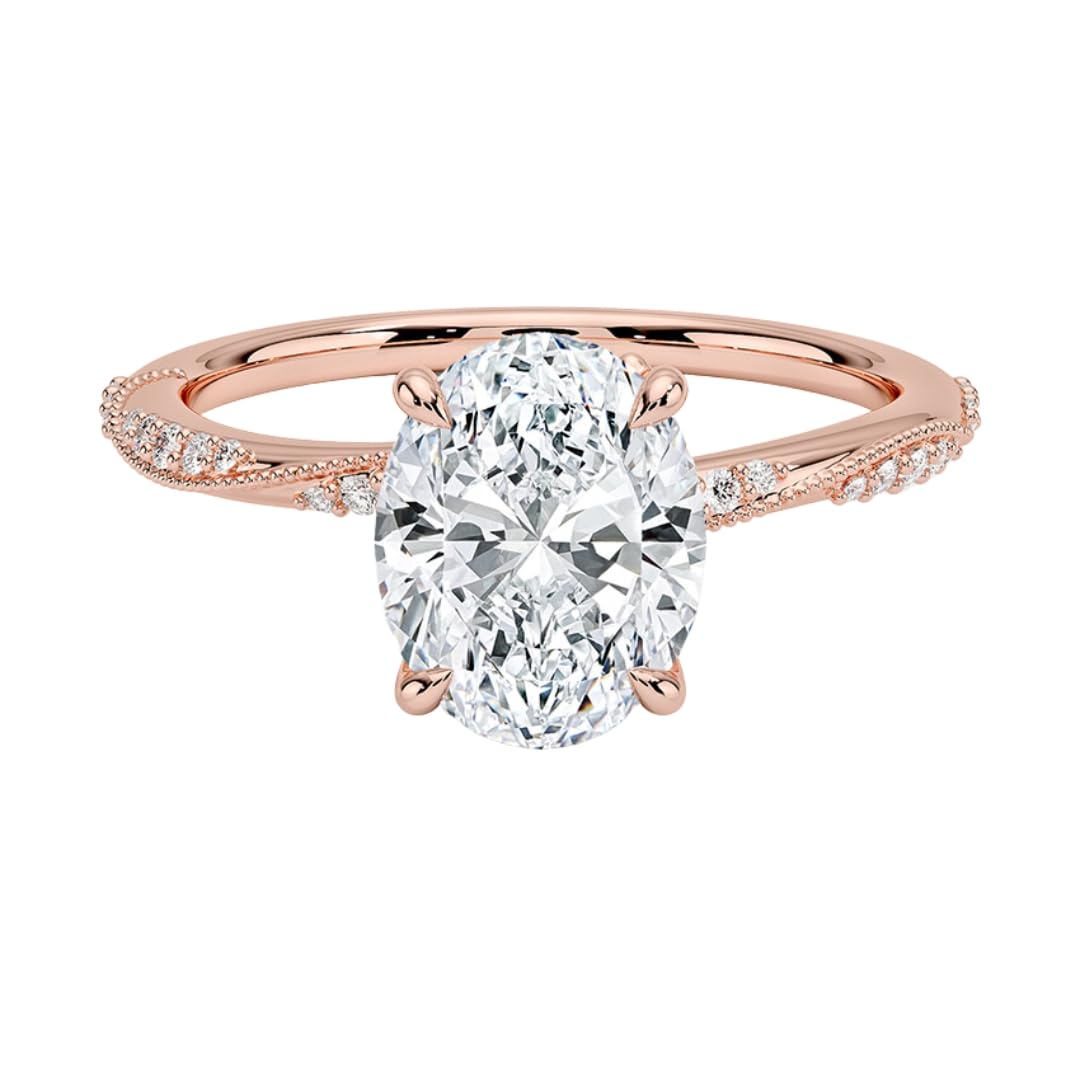 Solitaire 2 CT Oval Cut Lab Grown Diamond Engagement Ring - view 6