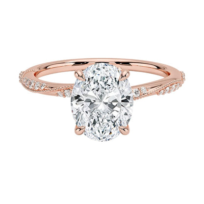 Solitaire 2 CT Oval Cut Lab Grown Diamond Engagement Ring - view 6