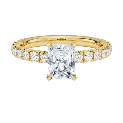 Hidden Halo 1 CT Radiant Cut Lab Grown Diamond Engagement Ring - view 1
