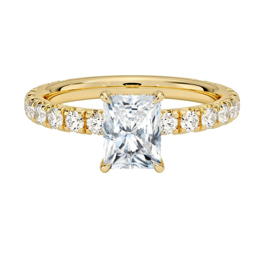 Hidden Halo 1 CT Radiant Cut Lab Grown Diamond Engagement Ring - view 1