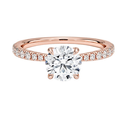 Pave Accents 1 CT Round Cut Lab Grown Diamond Ring - view 1