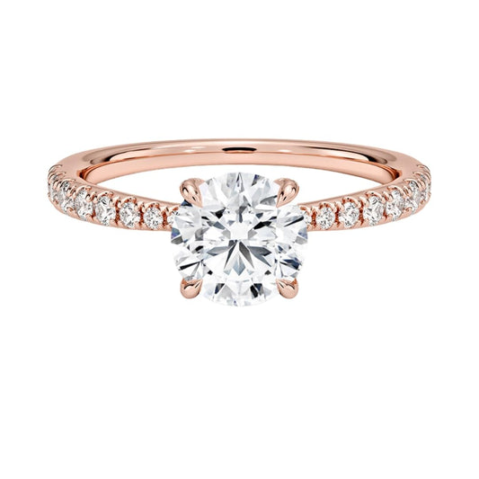 Pave Accents 1 CT Round Cut Lab Grown Diamond Ring - view 1