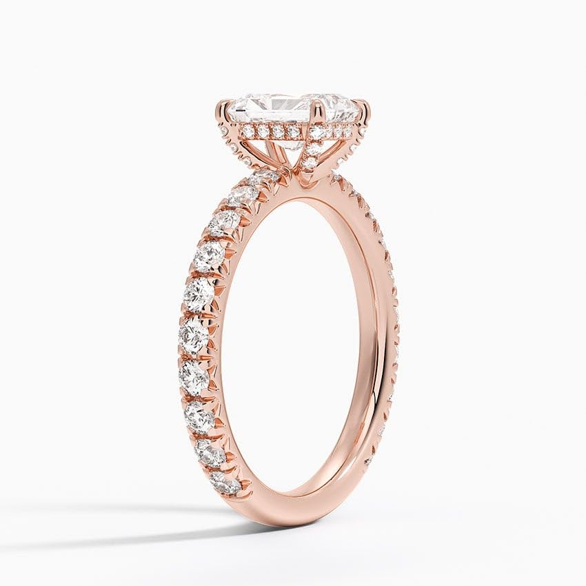 Hidden Halo 1 CT Radiant Cut Lab Grown Diamond Engagement Ring - view 7