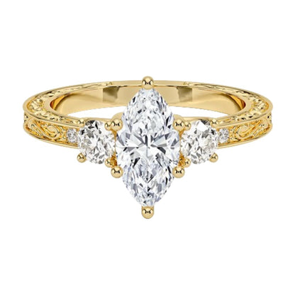 Solitaire 1 CT Marquise Cut Lab Grown Diamond Engagement Ring - view 4