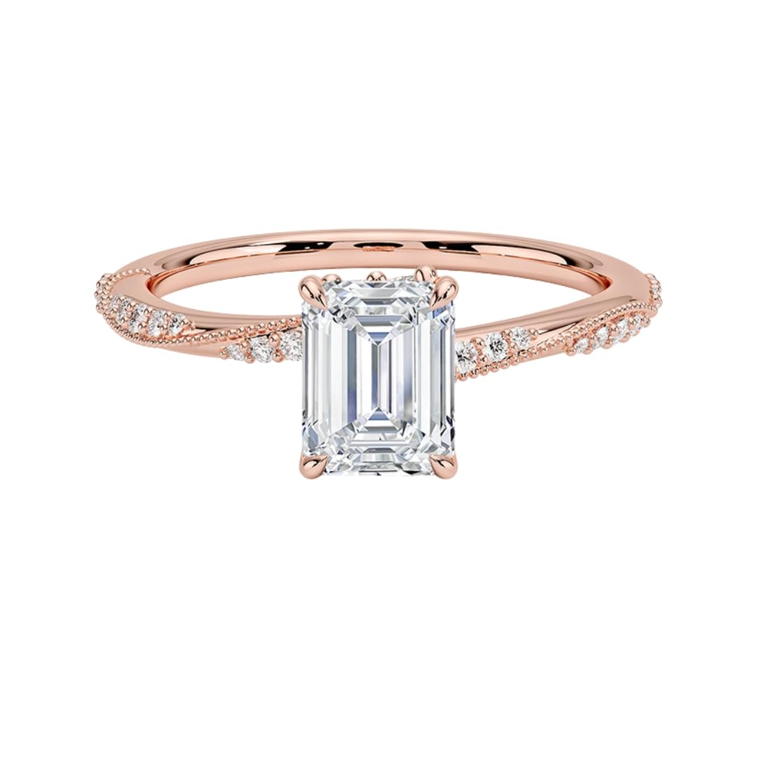 1 CT Emerald Cut Lab Grown Diamond Engagement Ring - view 4