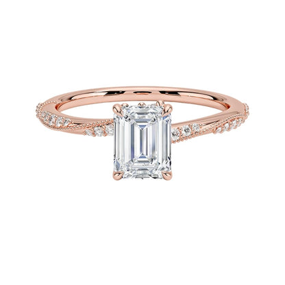 1 CT Emerald Cut Lab Grown Diamond Engagement Ring - view 4