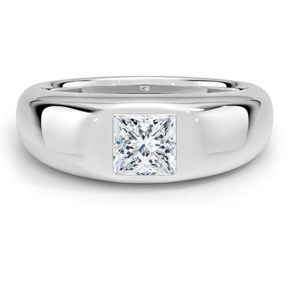 Solitaire 1 CT Princess Cut Lab Grown Diamond Bezel Engagement Ring - view 1