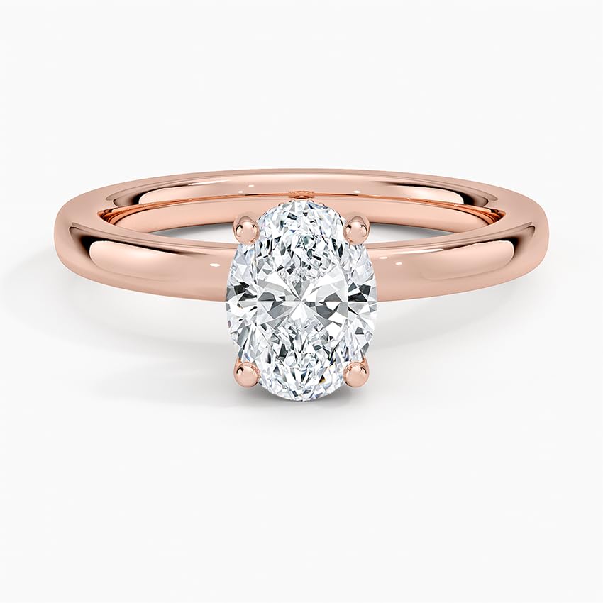 Hidden Halo 1 CT Oval Cut Lab Grown Diamond Engagement Ring - view 4