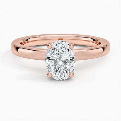 Hidden Halo 1 CT Oval Cut Lab Grown Diamond Engagement Ring - view 4