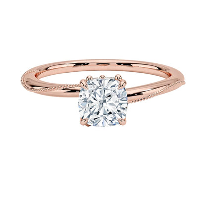 Solitaire 1 CT Cushion Cut Lab Grown Diamond Engagement Ring - view 4