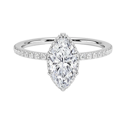 Hidden Halo 1 CT Marquise Cut Lab Grown Diamond Ring - view 1