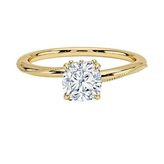 Solitaire 1 CT Cushion Cut Lab Grown Diamond Engagement Ring - view 1