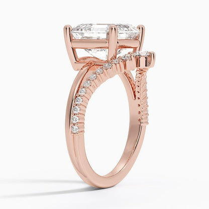 4 CT Asscher Cut Lab Grown Diamond Wedding Ring - view 3
