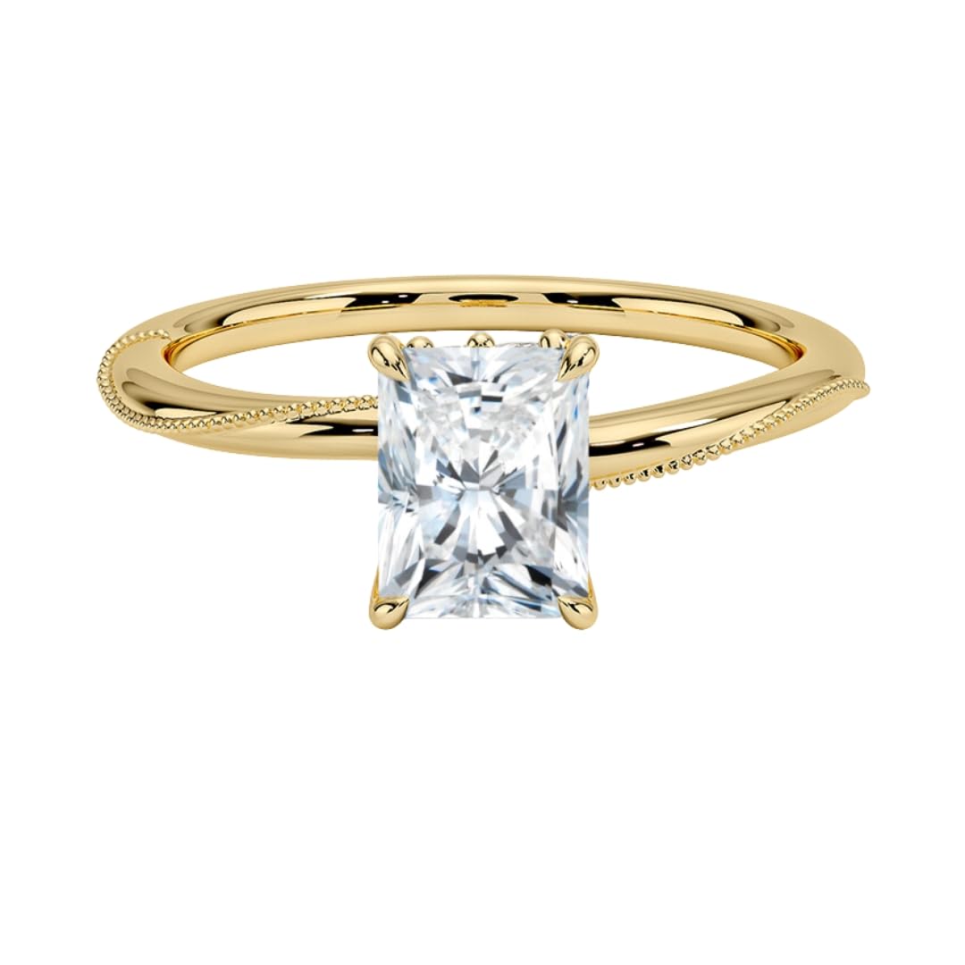 Solitaire 1 CT Radiant Cut Lab Grown Diamond Engagement Ring - view 4