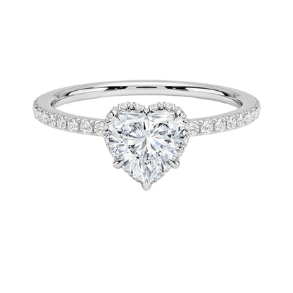 Hidden Halo 1 CT Heart Cut Lab Grown Diamond Ring - view 6
