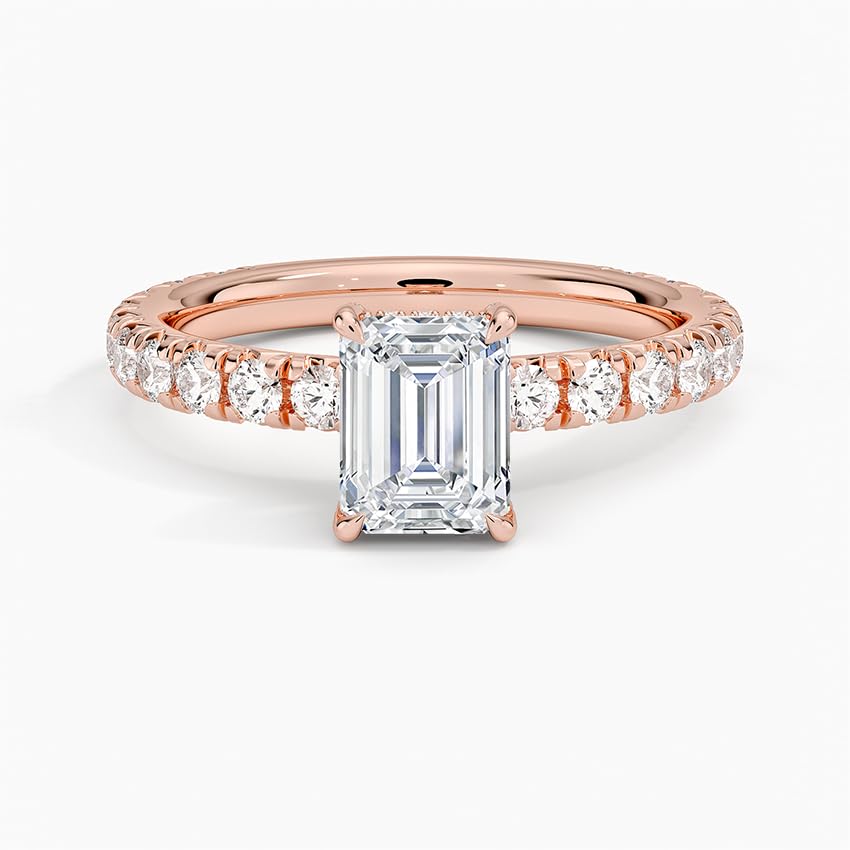 Solitaire 1 CT Emerald Cut Lab Grown Diamond Engagement Ring - view 4