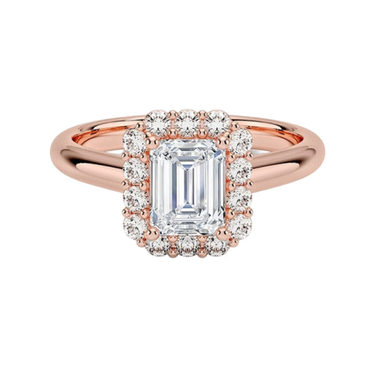 1 CT Emerald Cut Lab Grown Diamond Engagement Ring - view 1