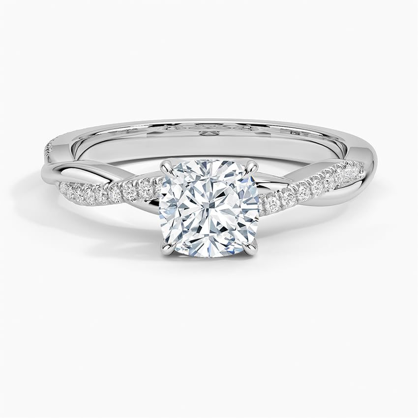Twisted Vine 1 CT Cushion Cut Lab Grown Diamond Ring - view 6