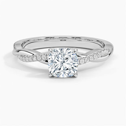 Twisted Vine 1 CT Cushion Cut Lab Grown Diamond Ring - view 6
