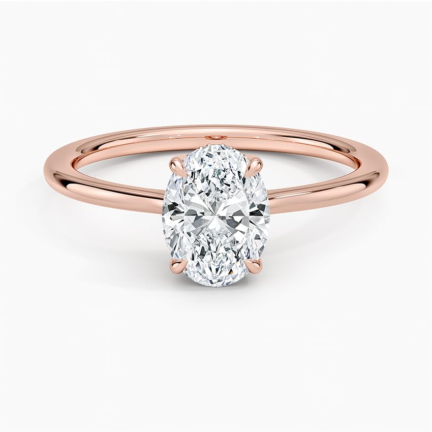 Solitaire 1 CT Oval Cut Lab Grown Diamond Engagement Ring - view 4