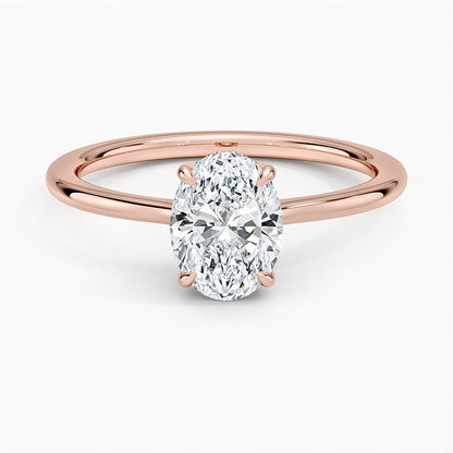 Solitaire 1 CT Oval Cut Lab Grown Diamond Engagement Ring - view 4