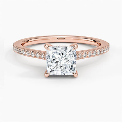 Hidden Halo 1 CT Princess Cut Lab Grown Diamond Engagement Ring - view 6