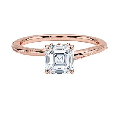 1 CT Asscher Cut Lab Grown Diamond Engagement Ring - view 1