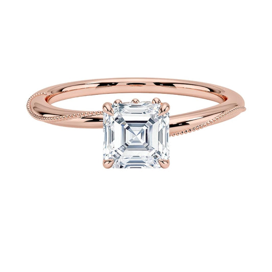 1 CT Asscher Cut Lab Grown Diamond Engagement Ring - view 1