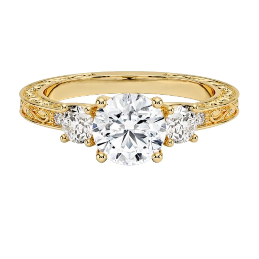 Solitaire 1 CT Round Cut Lab Grown Diamond Engagement Ring - view 1