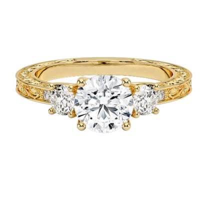 Solitaire 1 CT Round Cut Lab Grown Diamond Engagement Ring - view 1