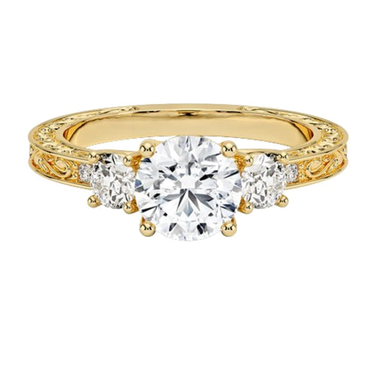 Solitaire 1 CT Round Cut Lab Grown Diamond Engagement Ring - view 1