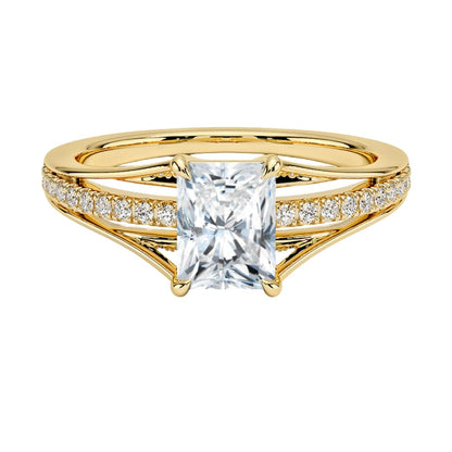 Pave 1 CT Radiant Cut Lab Grown Diamond Engagement Ring - view 1