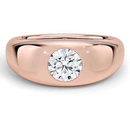Solitaire 1 CT Round Cut Lab Grown Diamond Bezel Engagement Ring - view 5