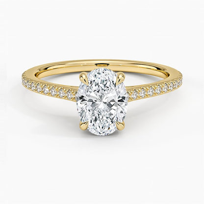 Solitaire 1 CT Oval Cut Lab Grown Diamond Engagement Ring - view 4