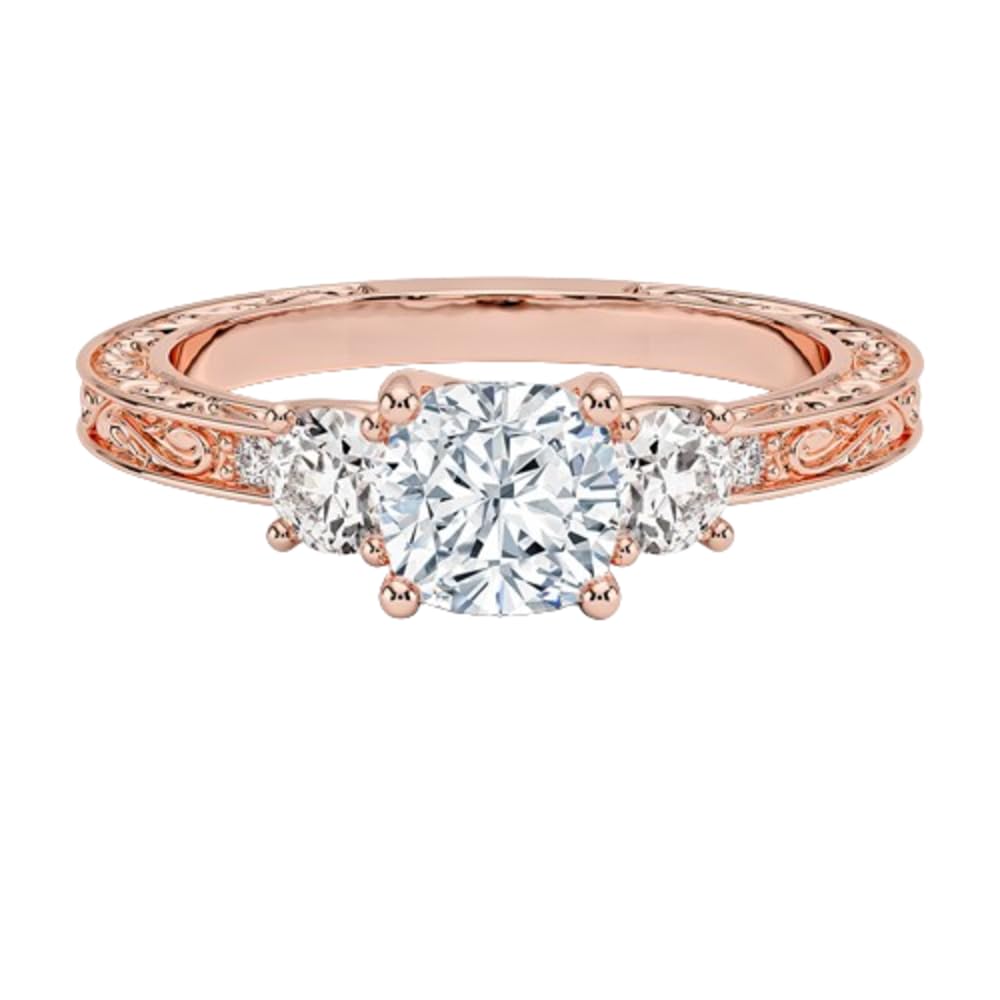 Solitaire 1 CT Cushion Cut Lab Grown Diamond Engagement Ring - view 6