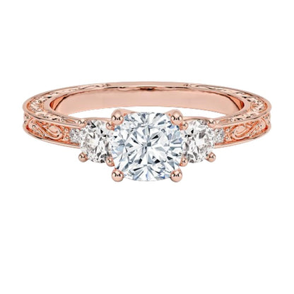 Solitaire 1 CT Cushion Cut Lab Grown Diamond Engagement Ring - view 6