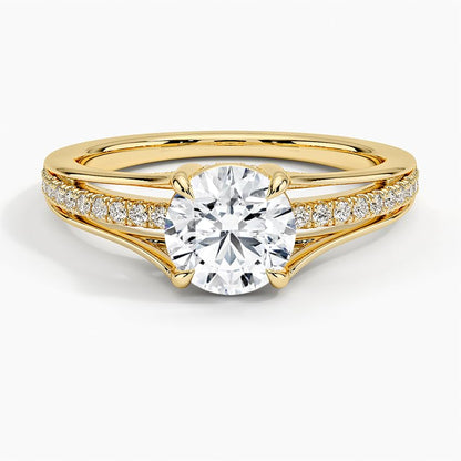 Pave 1 CT Round Cut Lab Grown Diamond Engagement Ring - view 6
