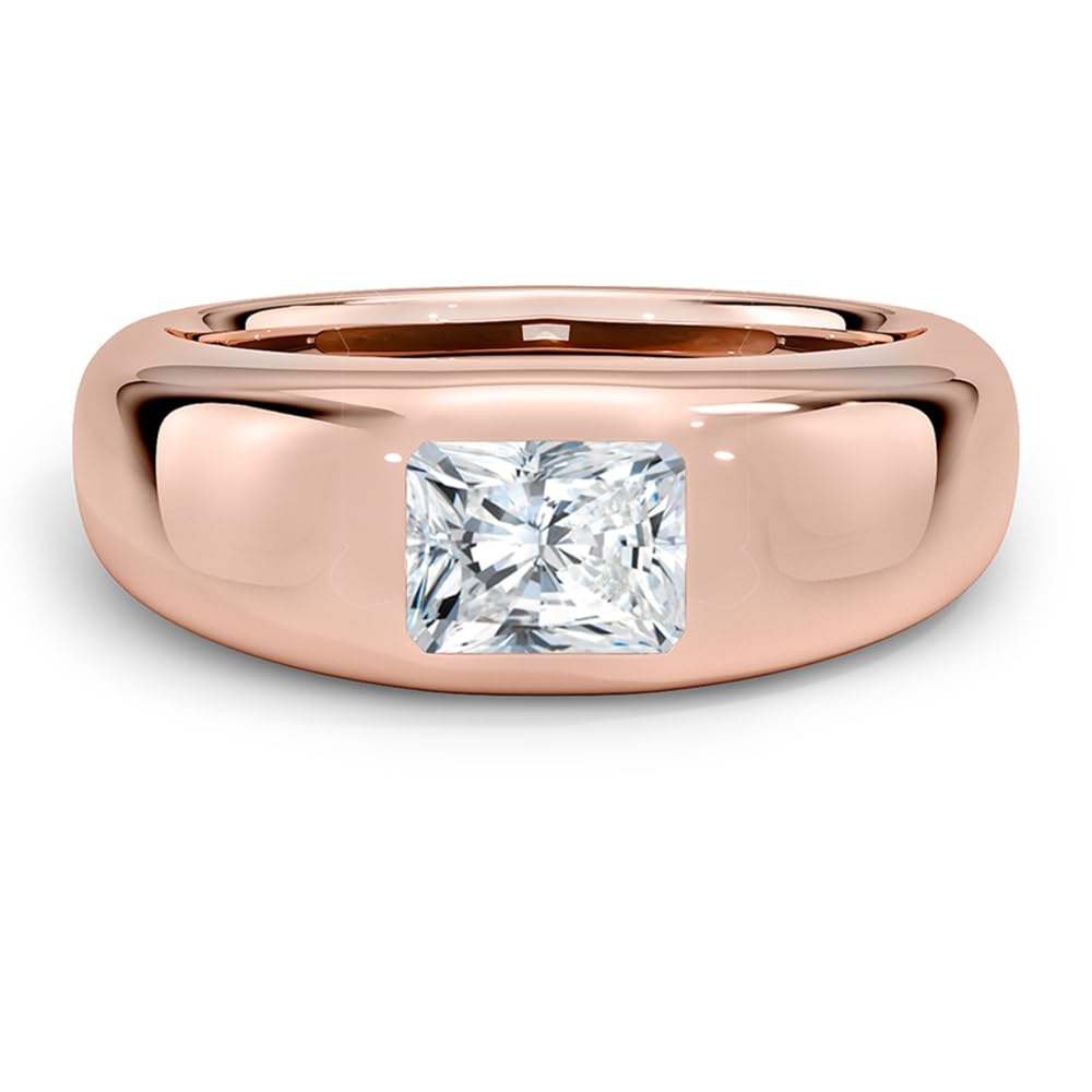 Solitaire 1 CT Radiant Cut Lab Grown Diamond Bezel Engagement Ring - view 3
