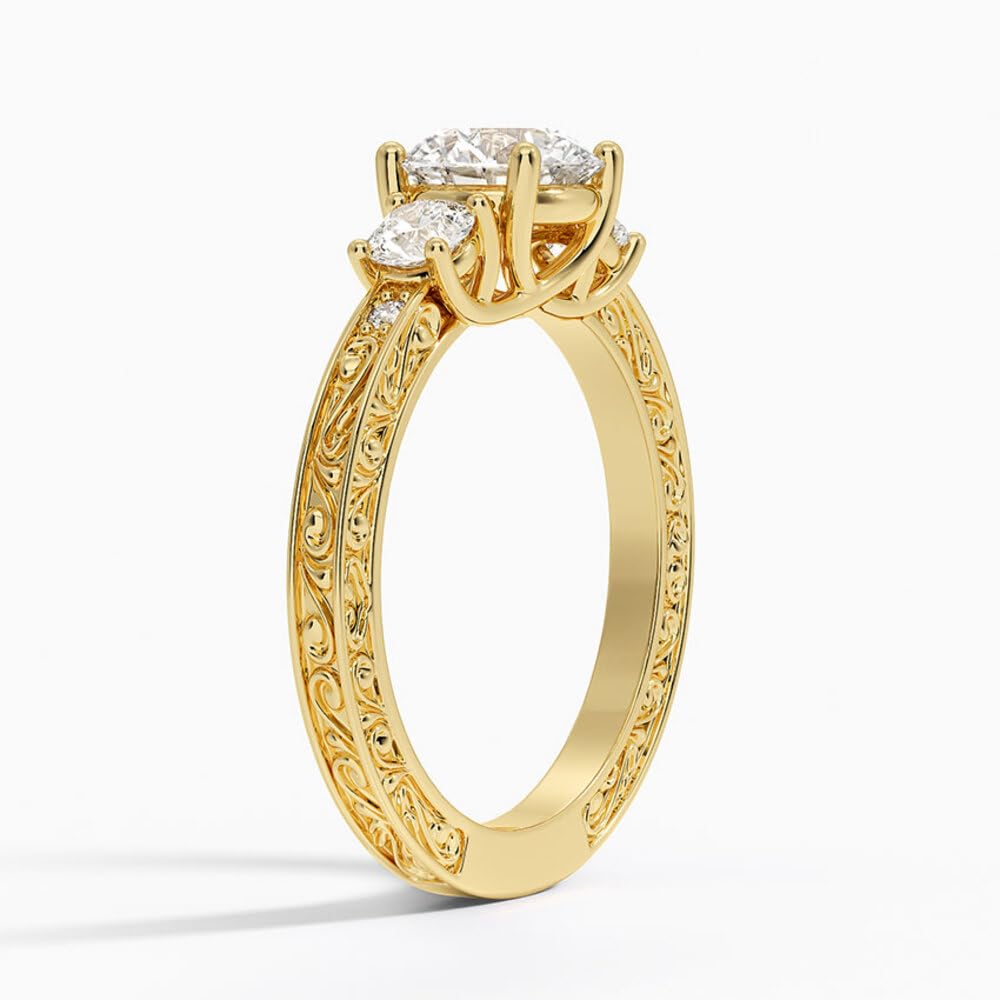 Solitaire 1 CT Round Cut Lab Grown Diamond Engagement Ring - view 2