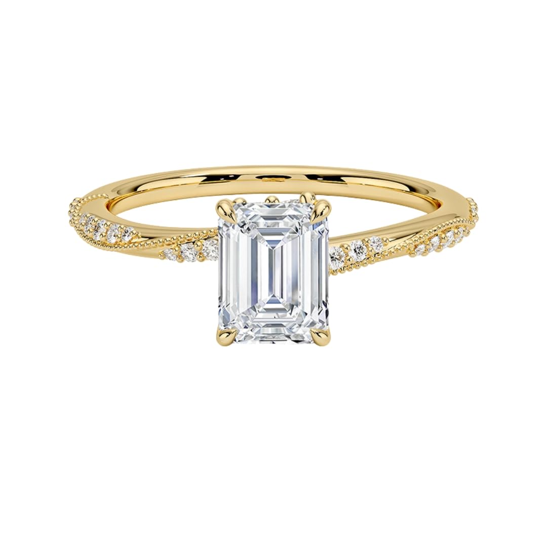 1 CT Emerald Cut Lab Grown Diamond Engagement Ring - view 1