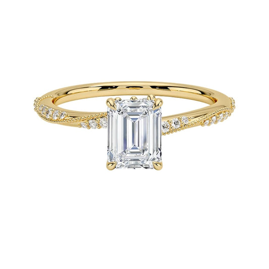1 CT Emerald Cut Lab Grown Diamond Engagement Ring - view 1