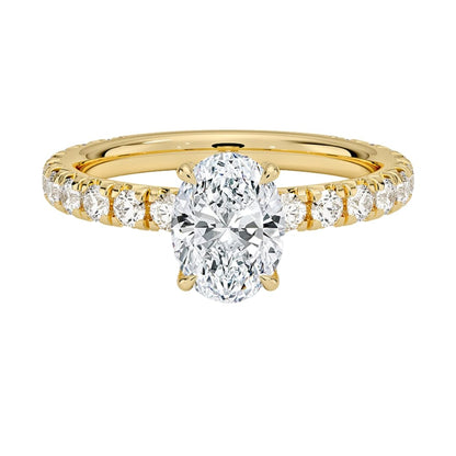 Hidden Halo 1 CT Oval Cut Lab Grown Diamond Engagement Ring - view 1