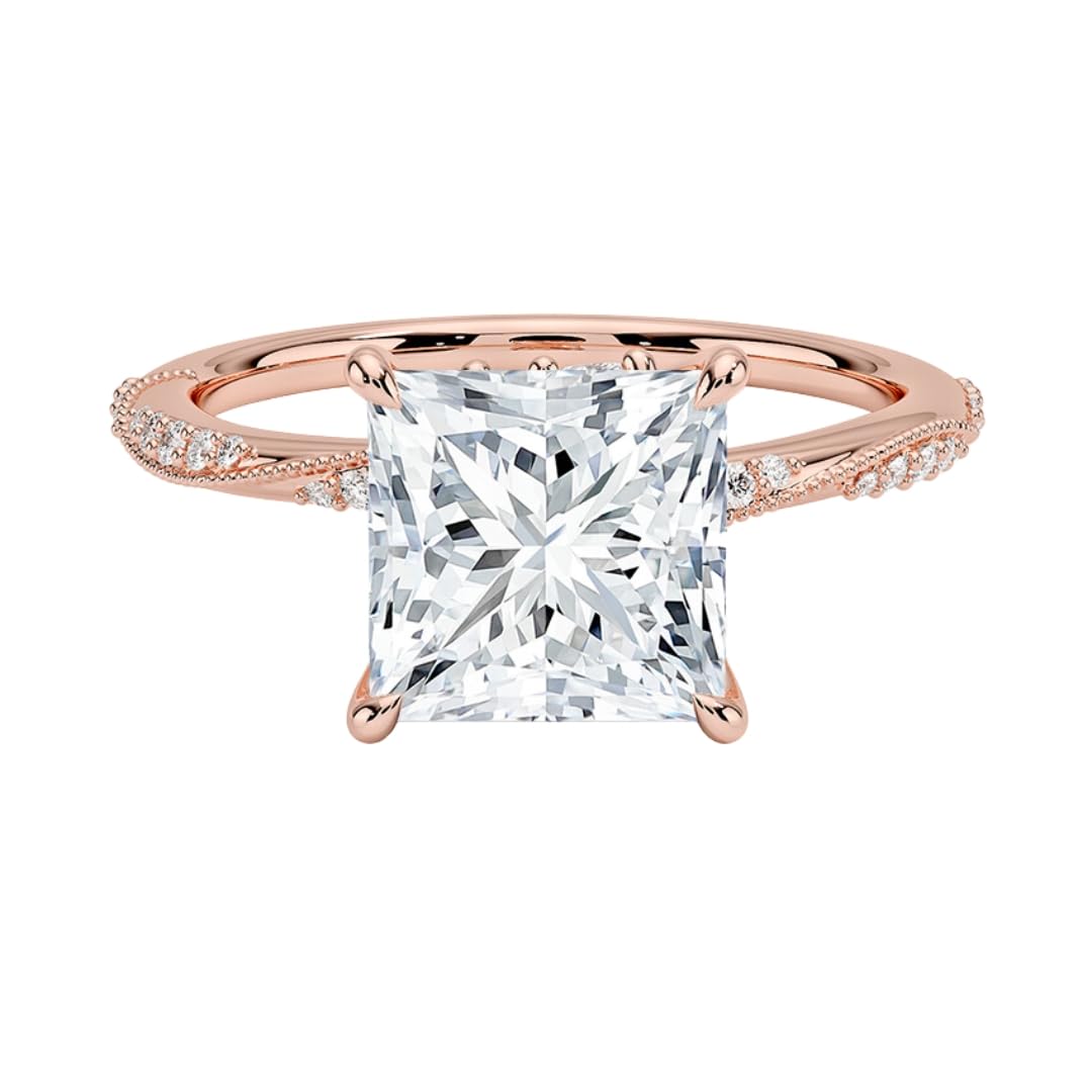 2 CT Princess Cut Lab Grown Diamond Engagement Ring - view 4