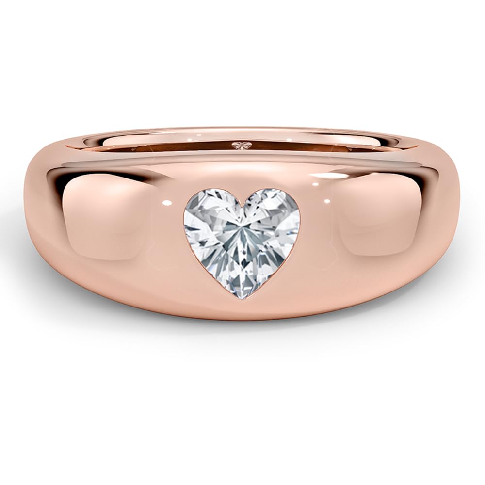 Solitaire 1 CT Heart Cut Lab Grown Diamond Bezel Engagement Ring - view 5