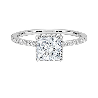 Hidden Halo 1 CT Princess Cut Lab Grown Diamond Ring - view 4