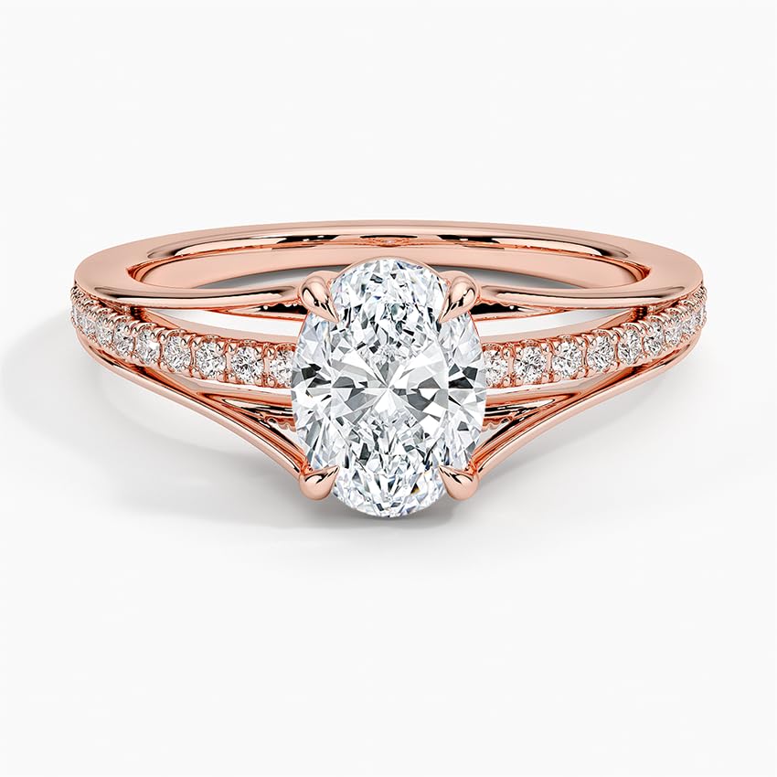 Pave 1 CT Oval Cut Lab Grown Diamond Engagement Ring - view 4