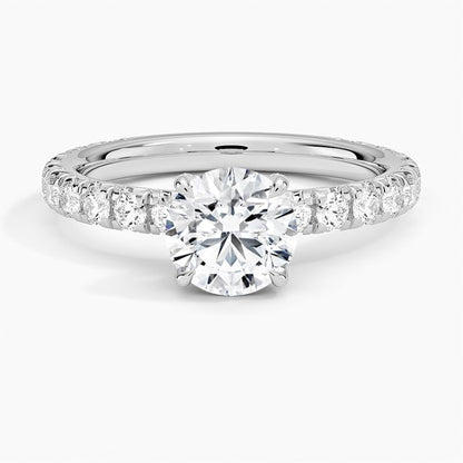 Solitaire 1 CT Round Cut Lab Grown Diamond Engagement Ring - view 6
