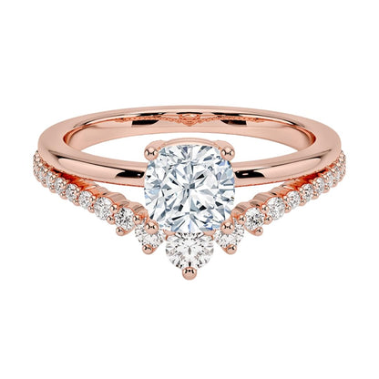Solitaire 1 CT Cushion Cut Lab Grown Diamond Curved Engagement Ring - view 1
