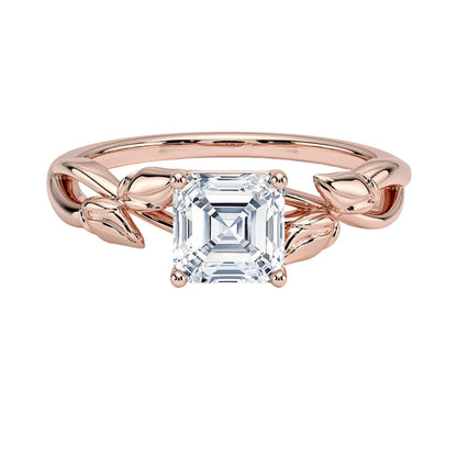 Split Shank 1 CT Asscher Cut Lab Grown Diamond Engagement Ring - view 1